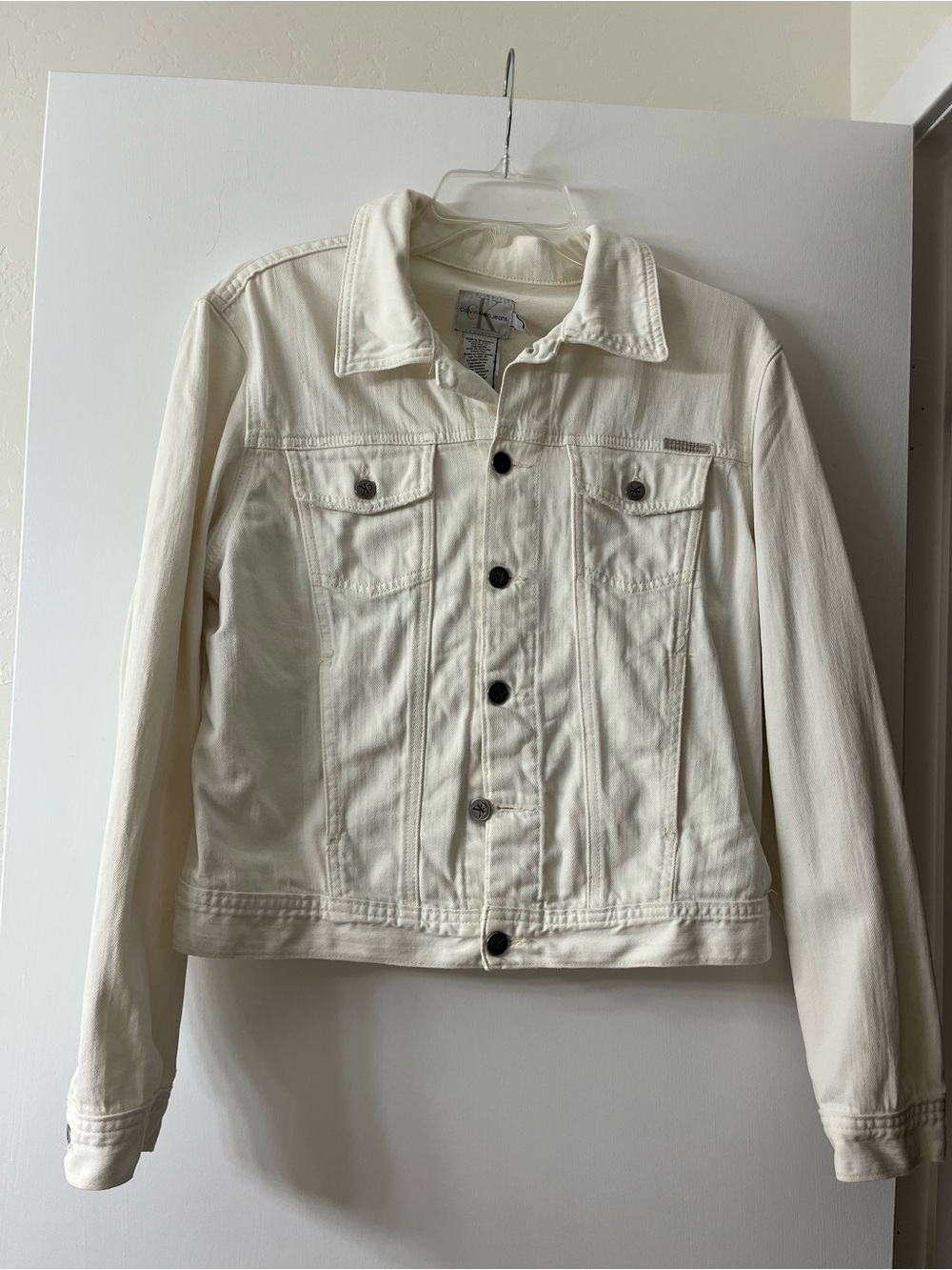 Calvin Klein Cream Lightweight Denim Jacket